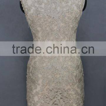 New Design Short Sleeve Crochet Lace Casual Slim Dress for Ladies photo-3