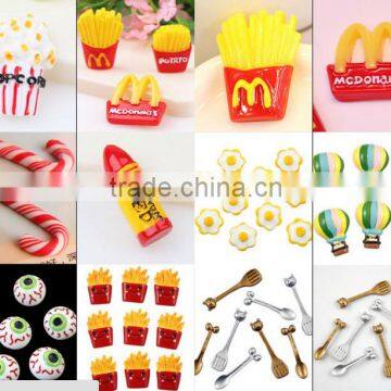 diy imitation food material charms french fries and popcorn resin charms for children toys gifts