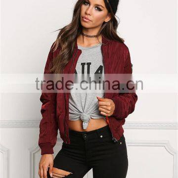 MGOO Fashion Manufacturer Women Long Sleeves Coat And Jackets Ladies Western Wear Zip Up Bomber Jackets photo-3