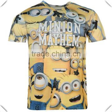 2016 super premium quality stylish mens sublimation print t shirt Custom Design OEM wholesale 3d T shirt cotton