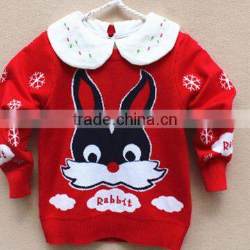 lovely rabbite knitting pattern pink red baby girls stylisg latest sweater