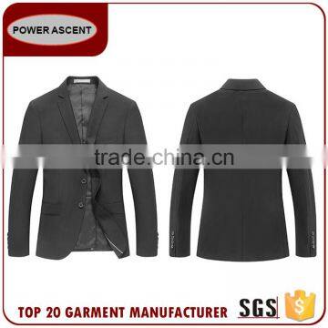 Casual Mens Formal Smooth Business Black 2-Button Suits photo-4