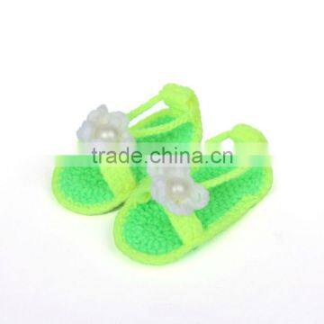 Elegant Nice Design Hot Sales Girl Free Knitting Floral Pattern Sandal Crochet Baby Shoes photo-2