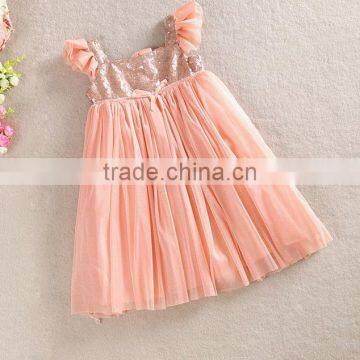 Girl Persnickety Remake Well Dressed Wolves Red Sequin Dress With Chiffon Ruffle Girl Sequin Dress photo-5