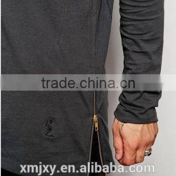 2016 China Manufacturers Summer Men Short Sleeve Double Sided Zipper100coton t Shirt photo-2