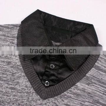 Knitting V Neck Sweater Shirt Collar Sweater Men photo-3