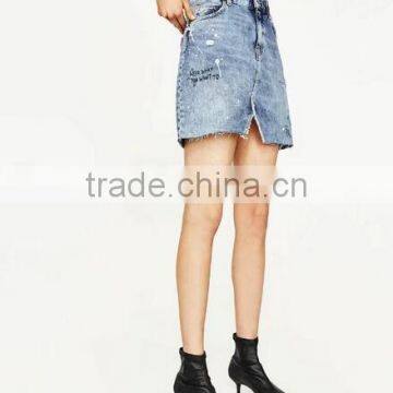 Runwaylover 5161 Sexy Europea Hot Sale New Printed Sexy Denim Skirt photo-3