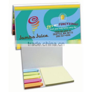 Full color sticky notes with neon colored flags. Comes with your full color logo on the front cover.