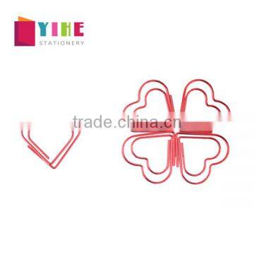 Heart shape planner clip stainless steel plating paper clip