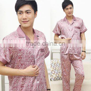 In the Summer of 2017 the New Men Sweater With Short Sleeves Two-piece Silk Pajamas Men Casual Leisurewear Male photo-5