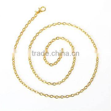 2016 Gold Plated Link Cable Chain With Lobster Claw Clasp Iron Based Alloy Jewelry Chain Necklace