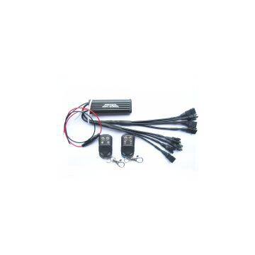 Multi-Color Control Box Male Plug 8 Ch Output & 2 Remote Controls for Motorcycle Lighting