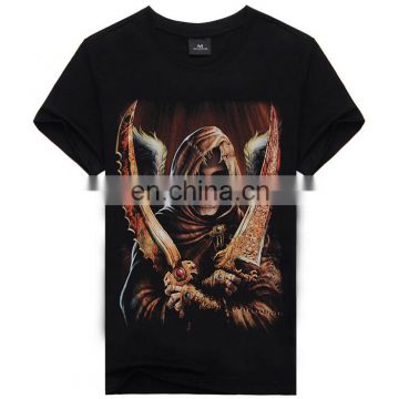 Skull print custom t-shirt softtextile,softtextile t-shirt