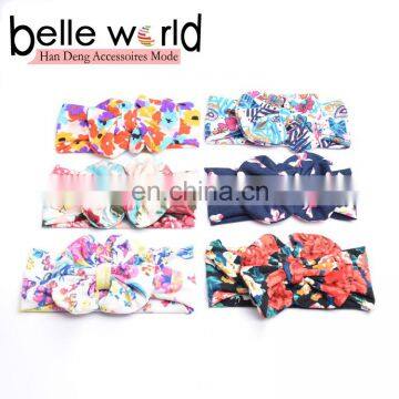 High Quality Floral Bowknot Baby Headband Large Bow Cotton Headband for Children photo-2