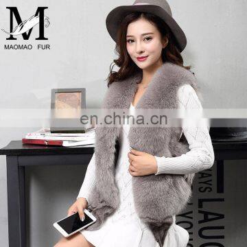 2017 Fashionable Women Real Fur Sleeveless Coat Women Genuine Fox Fur Vest photo-5