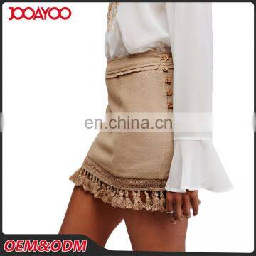 Custom Made Latest Modern Design Winter Ladies Mini Skirts Grils Short High Waist Wrap Skirt