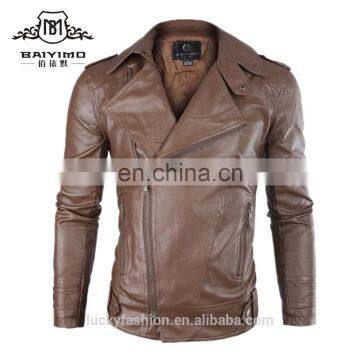 Customized Fashion Style Mens Windbreaker Jacket Man PU Leather Jacket Manufacturers