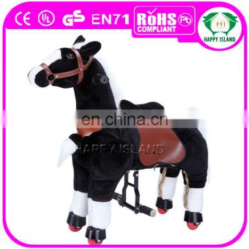 HI CE/AZO/RoSH standard kid riding plush toy moving horse toys for kids