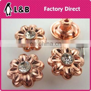 latest design fashion 20mm alloy metal strass metal buttons for jeans