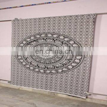 Indian Cotton Bed Sheet Wall Hanging Mandala Tapestry Decor Bohemian Bedspread Tapestry photo-3