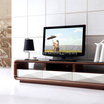 New design Wooden+Glass TV Stand