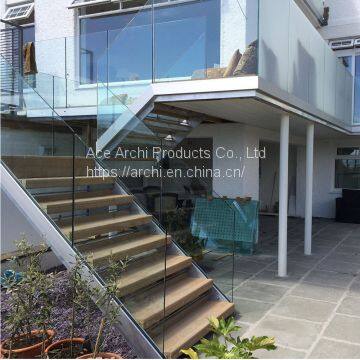 Aluminum U Channel Frameless Glass Railing Glass Balustrade photo-2