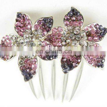 2013 newest fashion alloy rhinestone hair comb fork