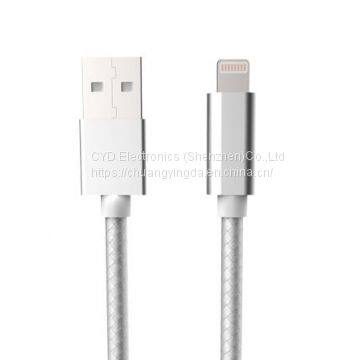 MFi factory nylon braided lightning cable for iPhone