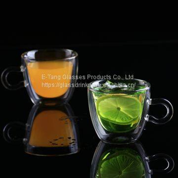 2018 Wholesale Decorative Glass Coffee Cup Mug Double Wall Glass Tea Cup