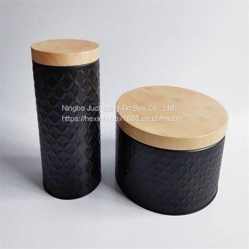 With Embossed Plug Round Metal Tins Customized Design Surface