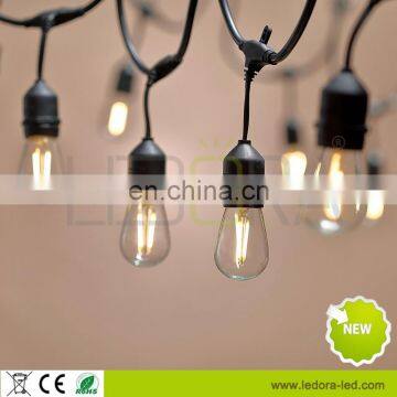 Connectable Garden Party Patio Cafe Black Cable With E27 Hanging Socket Lamp LED Globe Outdoor Led Bulb Light Strings photo-5