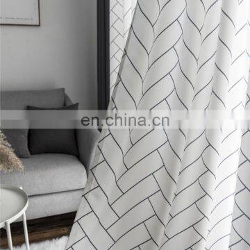 Artistic Geometric pattern printed blackout curtain