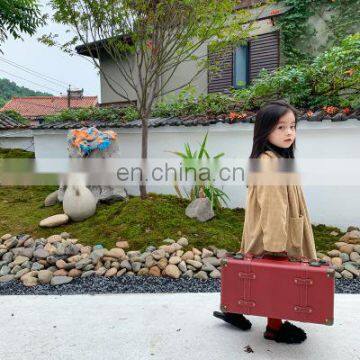 2020 Autumn and Winter Kids Girls High Neck Thick Velvet Corduroy Long Dress