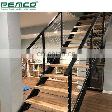 Hot Sale Home Stainless Steel Stair 4 6 8 10 Wire Rope Railing Systems Staircase Handrail Design photo-7