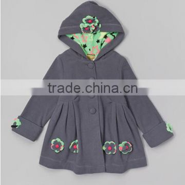 wholesale 2014 children Warm winter floral Applique Swing Coat