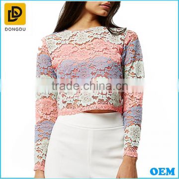 New Women's Summer Casual Elegant Ladies Blouse Design Girl Lace Top Clothing Manufacturer