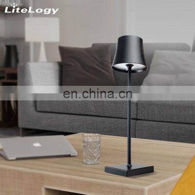 Shenzhen Poldina LED Aluminum Rechargeable Cordless Restaurant Wireless Table Lamp for Hotel photo-5