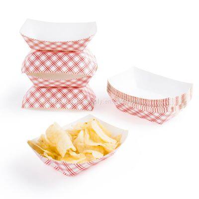 Mini paper food trays coated paperboard tray fast food pack disposable