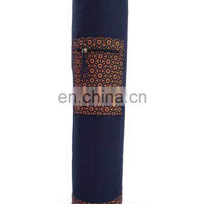 Best quality Pocket printed 100% Cotton Canvas washable yoga mat bag Indian supplier