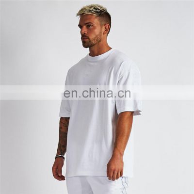 New design luxury quality, cotton loose fit little drop shoulder brand blank men t shirt oversized/