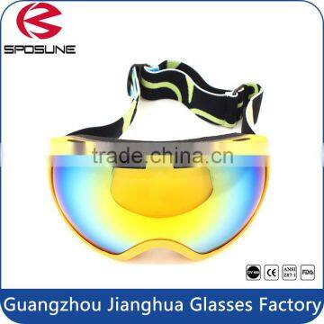 Hot sale style super quality revo coating UV protective snow goggles with EVA protective box