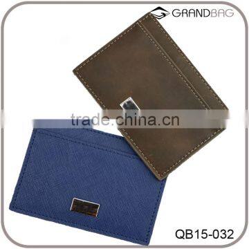 Genuine leather RFID blocking visa credit card holder with coin pocket