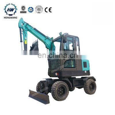 Hengwang HW40 Wheel Excavator Manufacturer 4 ton Hydraulic Mini Excavator Wheeled In Stock