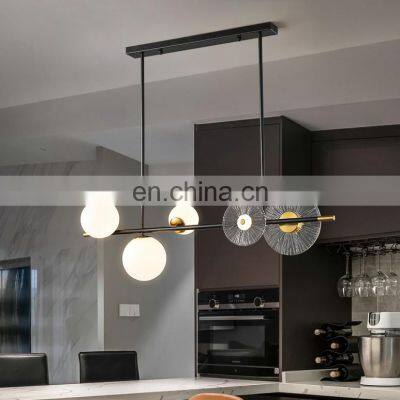 Nordic Retro Design LED Chandelier For Dining Room Kitchen Living Room Bedroom Lounge Glass Ball Pendant Lamp G9 Hanging Light photo-2