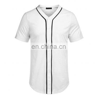 Premium Quality custom logo brand fabric v neck baseball uniform jersey short sets 3/4 blank baseball t shirts for men