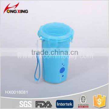 400ml 4 Side lockable portable plastic water cup