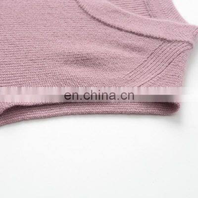 High Quality Custom Knit Pullover Crew Neck Cashmere Woolen Sweater Vest Casual Long Length Outer Wear Embroidered Back Solid photo-5