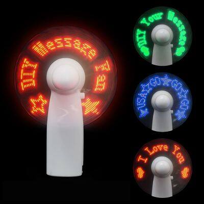 Mini Portable Cooling Handheld Fan Traveling Rave With Message Light LED Flashing Fans