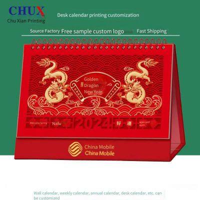 New-style 2024 Desk Calendar Printing Factory With 13 Sheets of Gold Stamping and Hollowing for Business Office. Customized by Chuxian Printing Factory photo-2