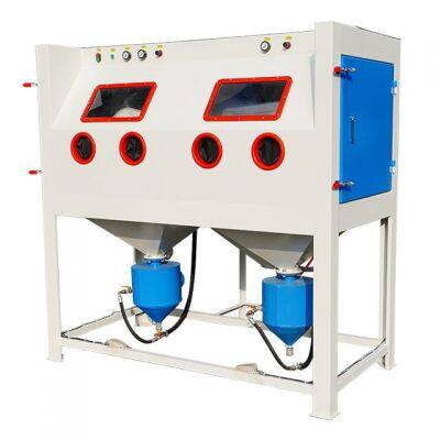 Big Sand Blasting Cabinet Manual Double Station Pressure Sandblasting Machine